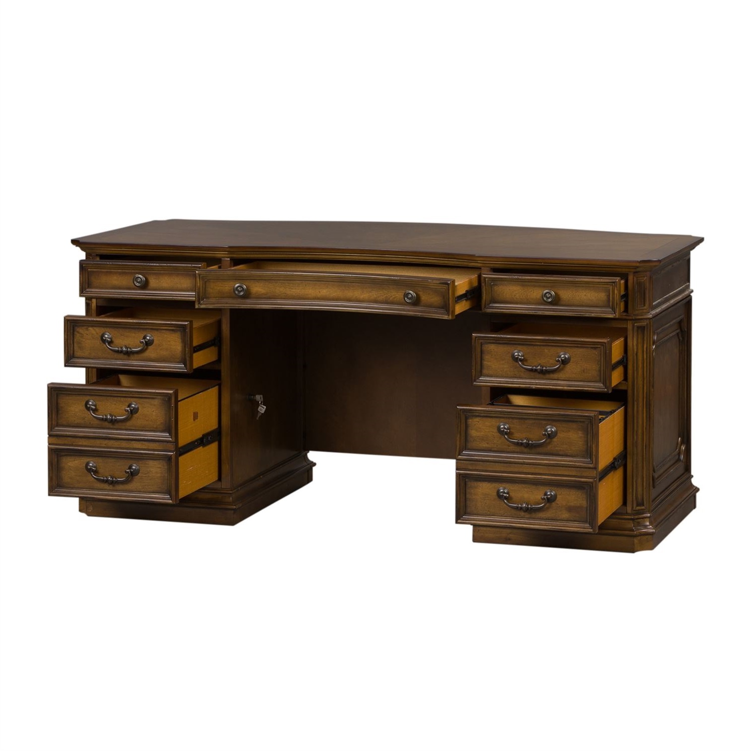 American design furniture by Monroe Hamilton executive desk drawers out